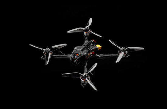 Drone soaring above clouds